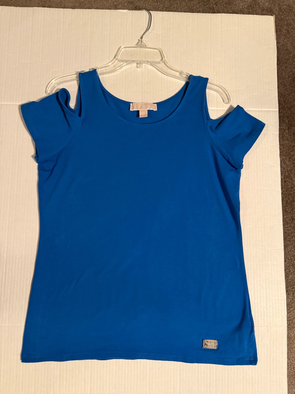 Diep Aqua Blue Cold-Shoulder Women's Top by Michael Kors size medium